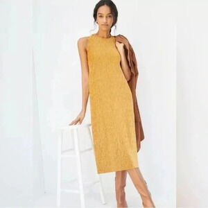 MAEVE by Anthropologie Women’s L Gold Adrienne Twist Back Velvet Dress - NWT!!